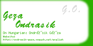 geza ondrasik business card